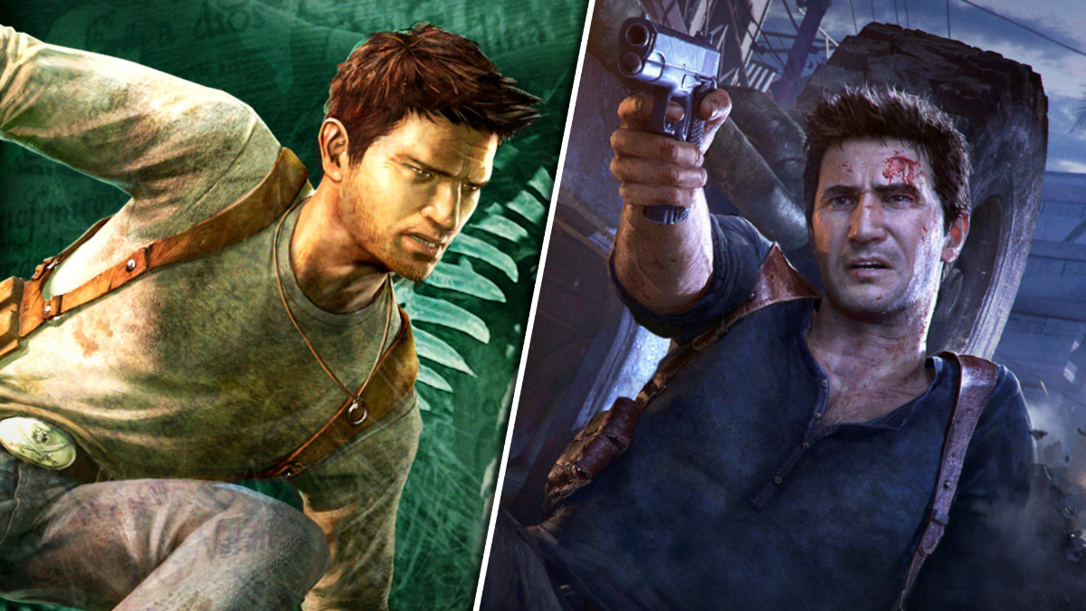 Nathan Drake valuting over in Uncharted: Drake