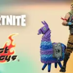 Fortnite Hot Toys logos next a 1/6 figure of Jonesy The First