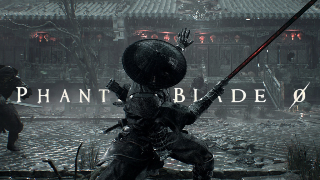 Phantom Blade Zero screenshot with Soul hitting a pose with his longsword and the logo in the background.