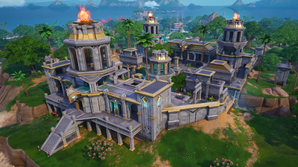 Il nuovo tempio della mappa di Fortnite Season 4 Override