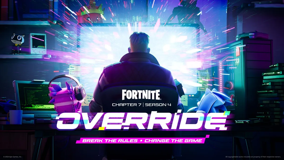 Jonesy sitting in front of PC Fortnite Chapter 7 Season 4 keyart