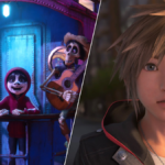 Kingdom Hearts 4 screenshot featuring Sora and Miguel at the Day of the Dead festival (left), Sora (right).