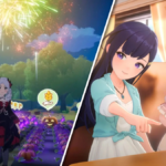 Starsand Island Update 1.0 featured image with an islander taking a picture (left), two islanders inside their houses conversating (right).