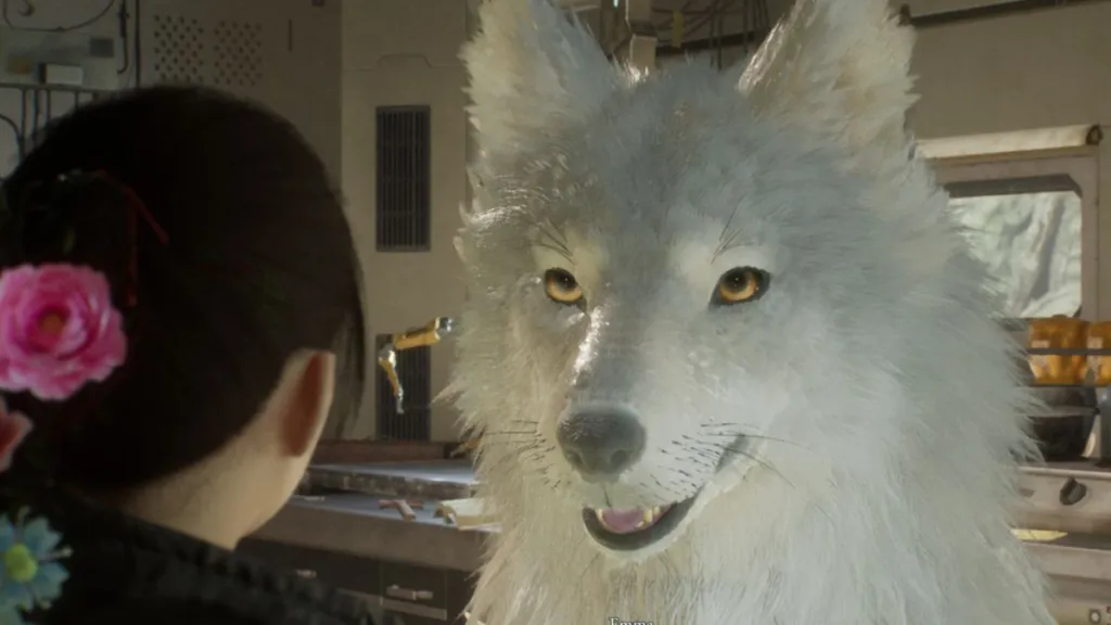 Koo, il cane compagno di Emma, pronto all’attacco in Beast of Reincarnation
