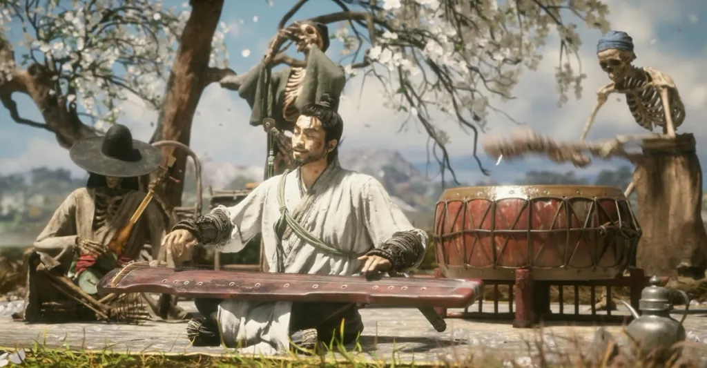 Zhong Kui suona strumenti cinesi con una banda di scheletri
