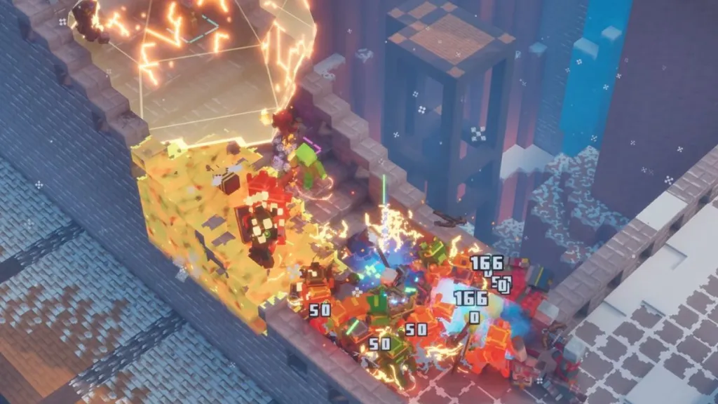 Guardie in combattimento nel trailer di Minecraft Dungeons 2
