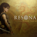 Resonance: A Plague Tale Legacy promo image featuring Sophia on a golden background.