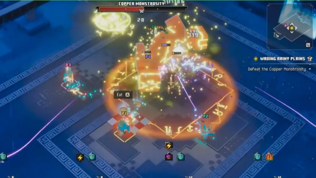 Dettaglio della Copper Monstrosity, boss di Minecraft Dungeons 2