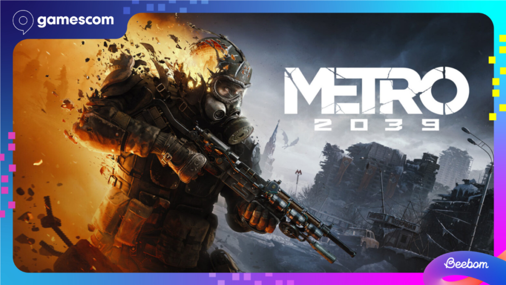 Metro 2039 cover art with the Stranger under a Gamescom 2026 overlay.