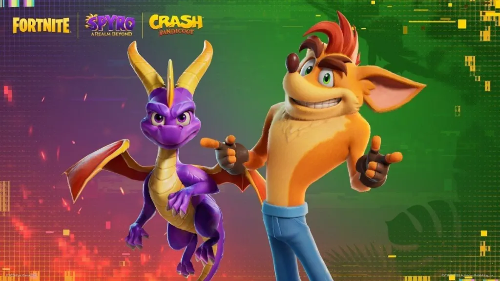 Crash e Spyro in Fortnite