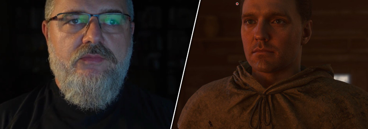 Danie Vavra from a YouTube video (left), Henry of Skaltiz from Kingdom Come: Deliverance with DLSS 5 improvements (right).