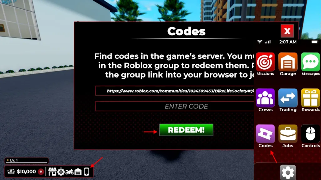 Come riscattare i codici in BikeLife Society su Roblox
