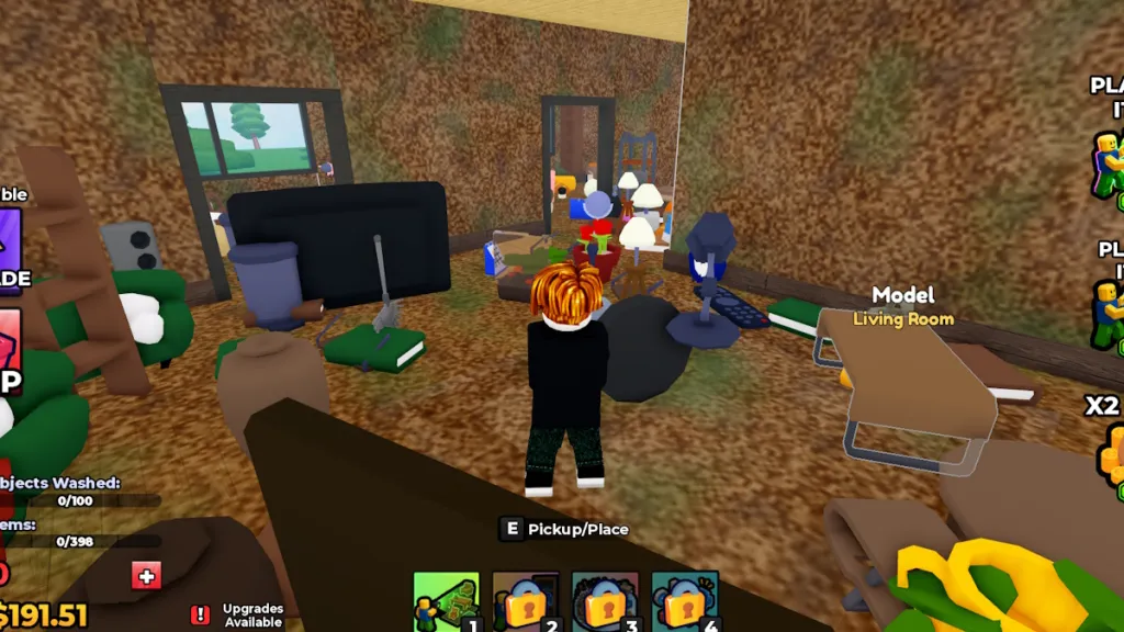 Schermata del gioco Wash the House su Roblox