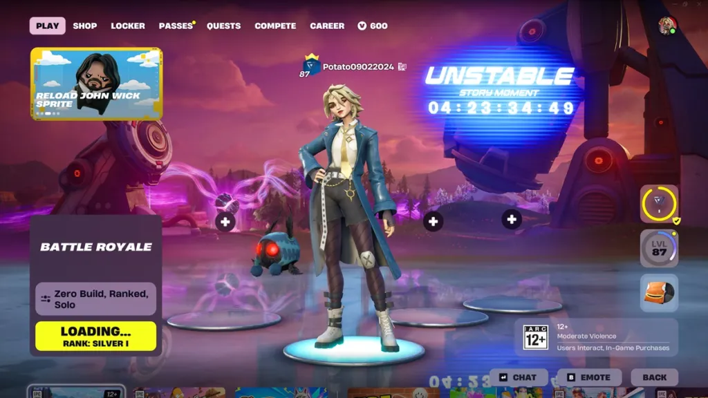 Timer di conto alla rovescia per l'evento Unstable Story Moment in Fortnite