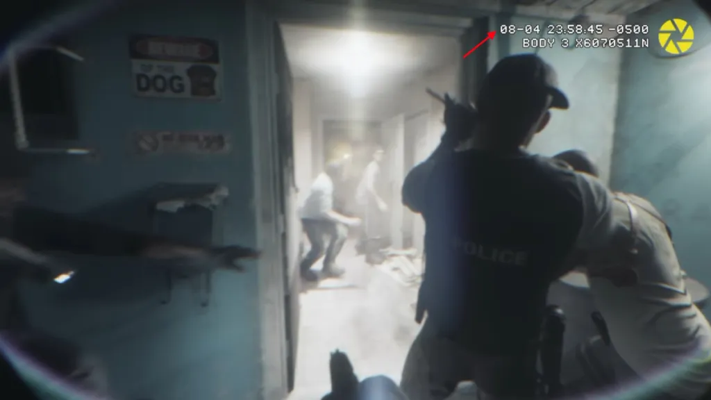 Scena di body cam nel primo trailer di GTA 6 che riporta la data 4 agosto