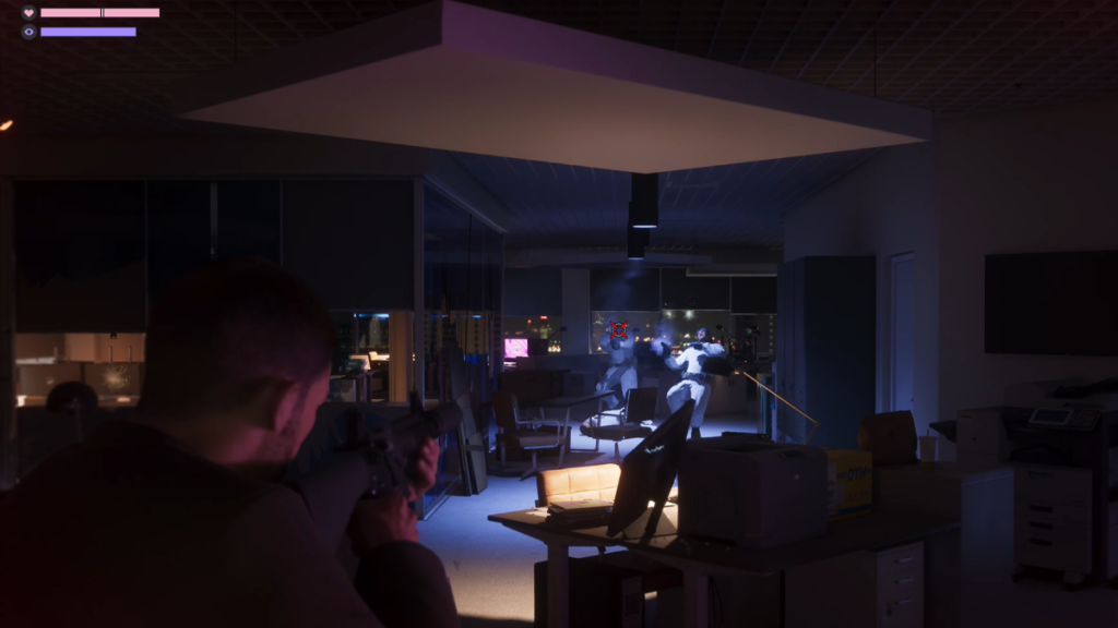 Scena di violenza grafica in GTA 6: un colpo di pistola che colpisce un nemico, dimostrando il nuovo sistema di gore.