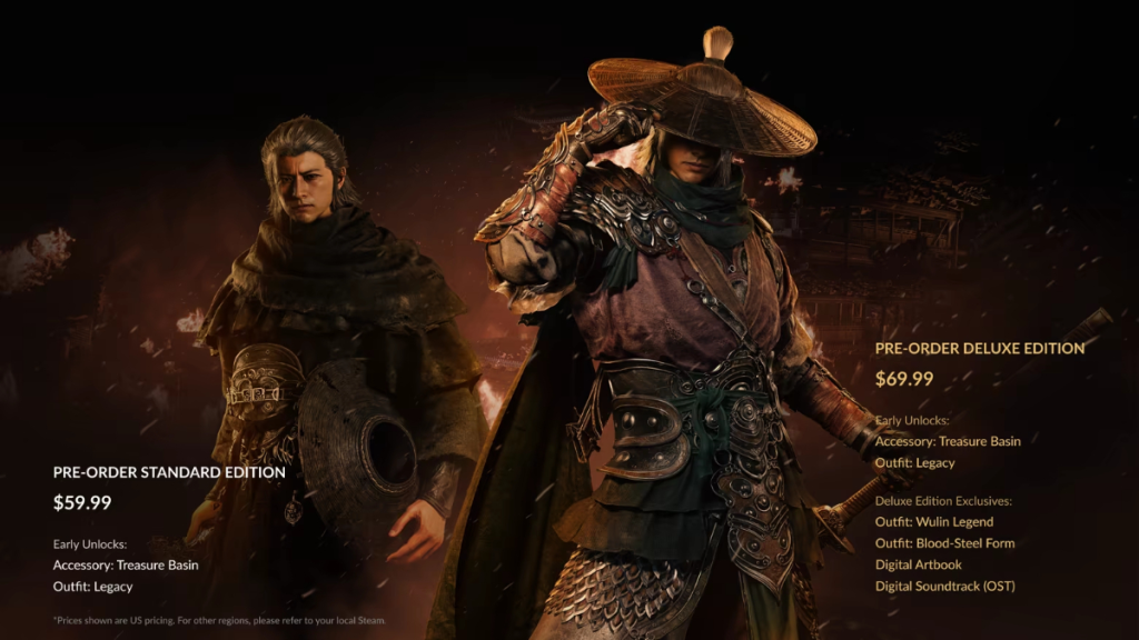 Panoramica delle edizioni pre‑ordine di Phantom Blade Zero con relativi bonus e contenuti