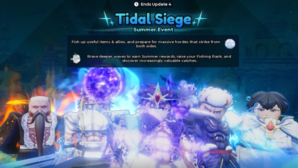 Schermata introduttiva dell'evento Tidal Siege in Anime Expeditions