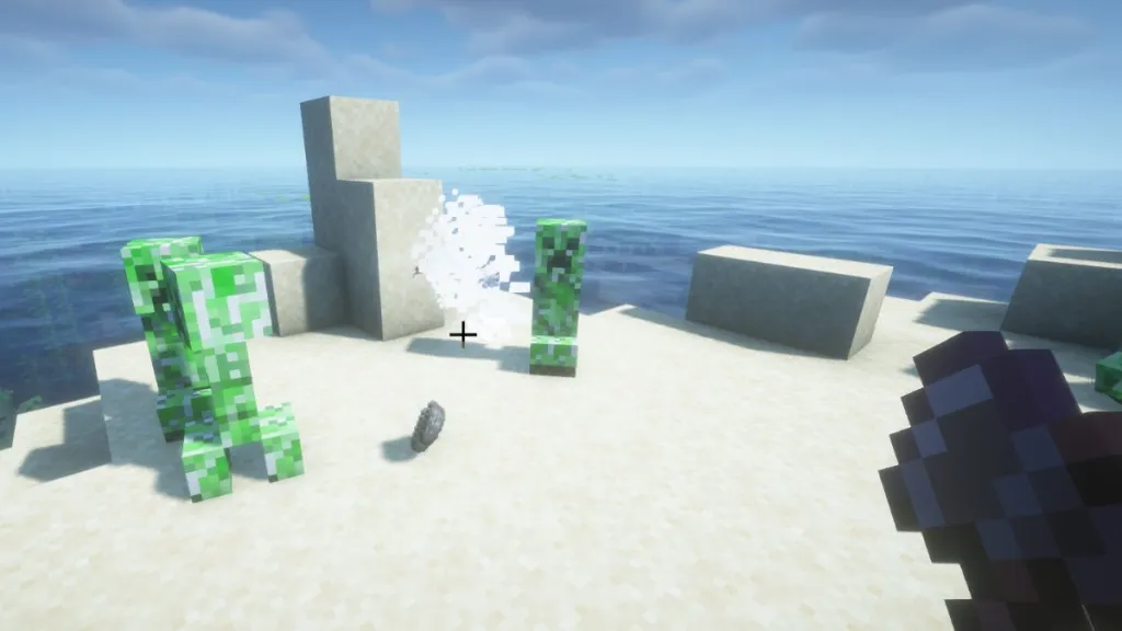 Creeper che rilascia polvere da sparo in Minecraft