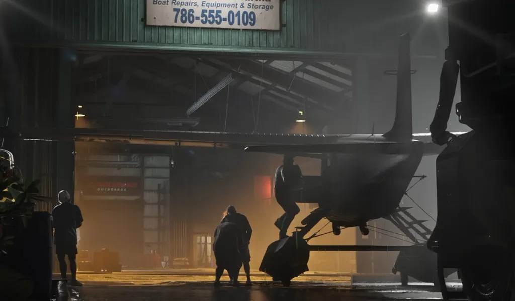 Gameplay di un aereo Crop‑Duster in GTA 6, mostra la città di Vice City