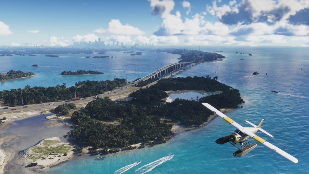 Crop Duster che sorvola le Leonida Keys nel leak di GTA 6