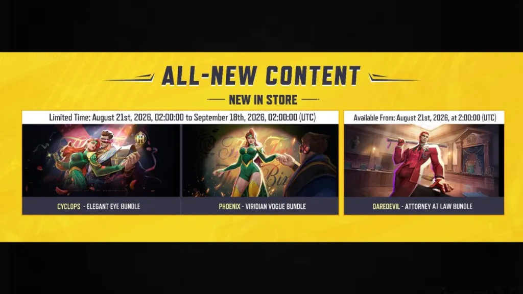 Bundle di skin per Cyclops, Phoenix e Daredevil in Marvel Rivals – aggiornamento 20 agosto 2026