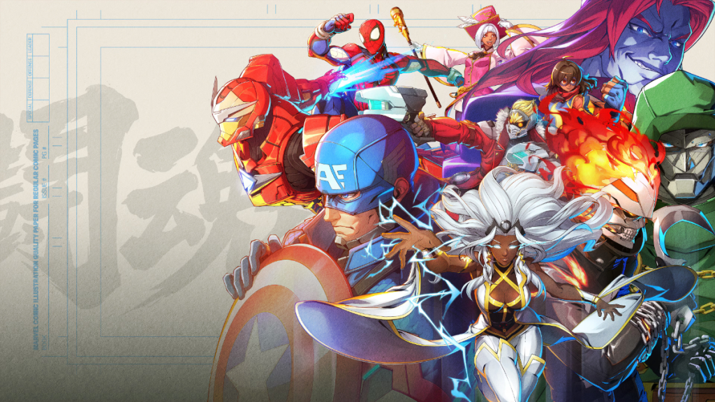 Immagine promozionale di Marvel Tokon: Fighting Souls con i personaggi in evidenza