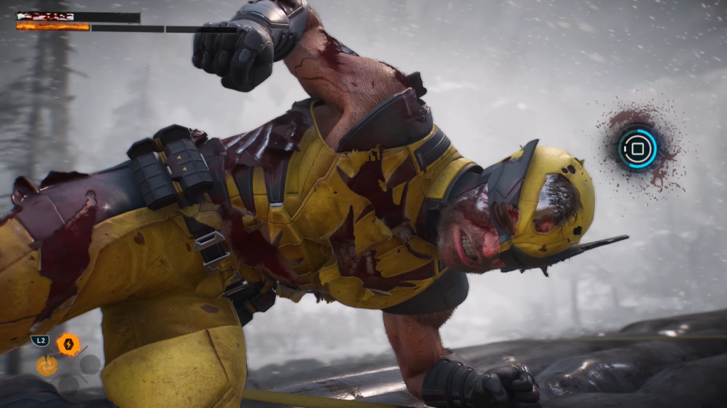 Logan indossa la tuta autorigenerante mentre attiva l'abilità Last Stand in Marvel Wolverine