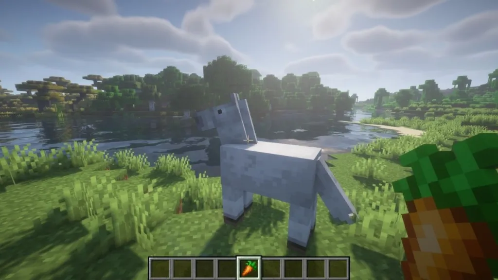 Procedura di alimentazione di un cavallo in Minecraft