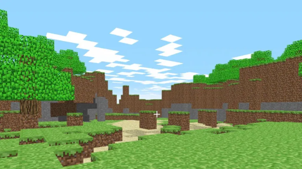 Screenshot della prima versione Minecraft Classic
