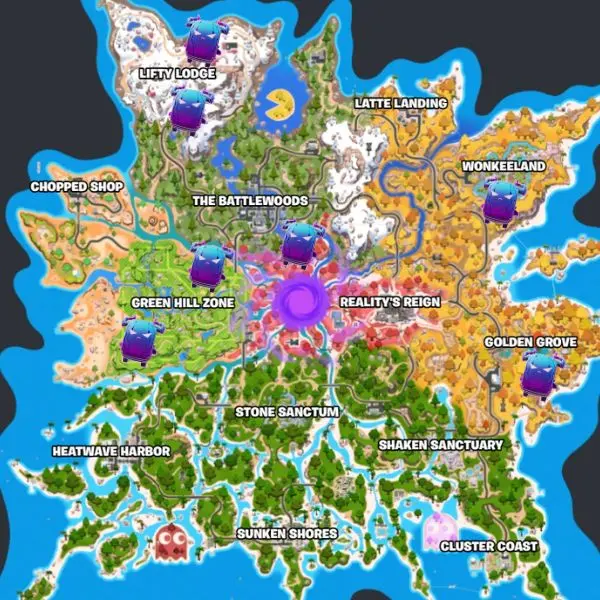 Posizioni dello Storm Scout Sprite nella mappa di Fortnite