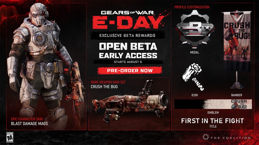 Ricompense della beta Gears of War E-Day, tra skin, medaglie e banner