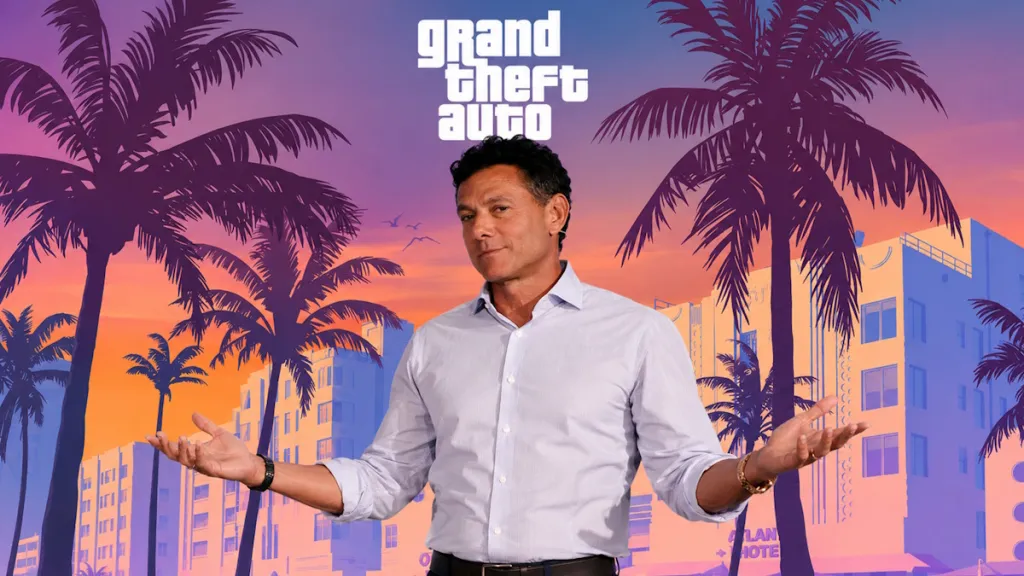 Amministratore delegato di Take-Two davanti all'artwork ufficiale di GTA 6