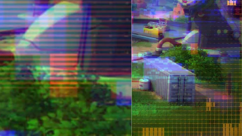 Scatto del teaser del live event Fortnite che mostra riferimenti a Tetris e Crash Bandicoot
