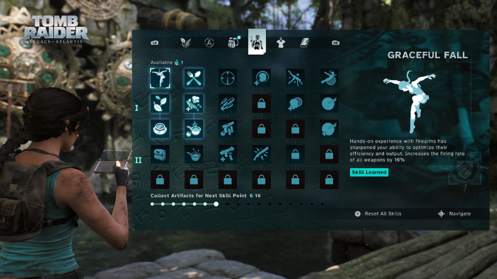 Albero delle abilità e sistema di progressione di Tomb Raider: Legacy of Atlantis