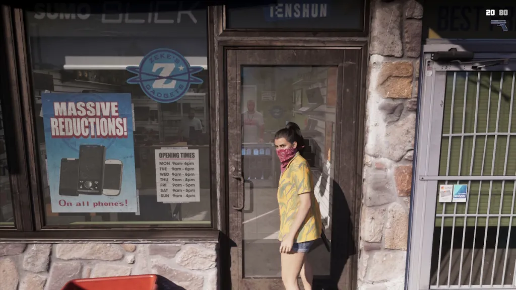 Lucia con una bandana sul volto in GTA 6