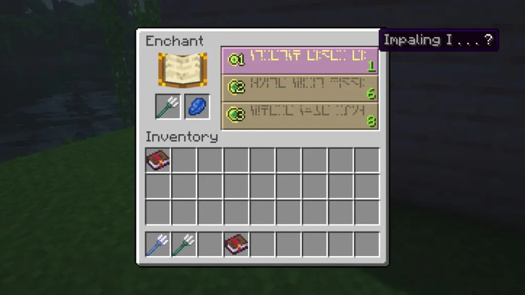 Ottenere Impaling con il tavolo di incantamento in Minecraft