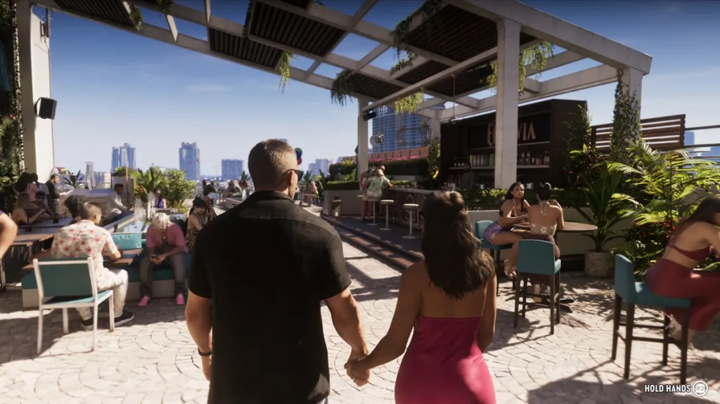 Jason e Lucia di GTA 6 che si tengono per mano
