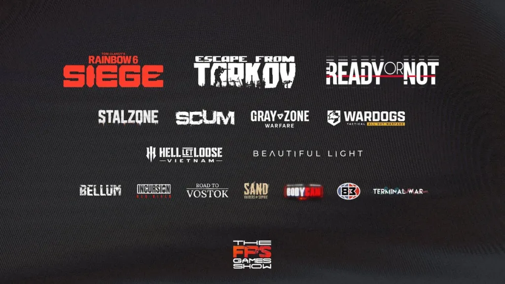 Lineup dei giochi presentati al The FPS Games Show.